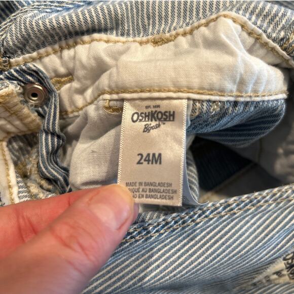 OshKosh B'gosh Overalls - 24 Months - Cute Floral Trim - Picture 6 of 7